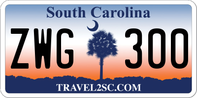 SC license plate ZWG300