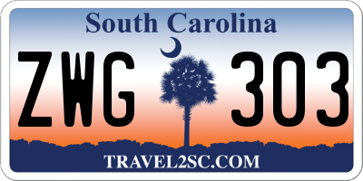 SC license plate ZWG303
