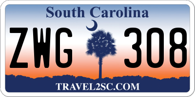 SC license plate ZWG308