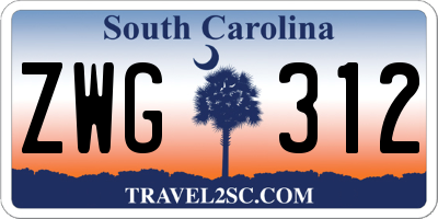 SC license plate ZWG312