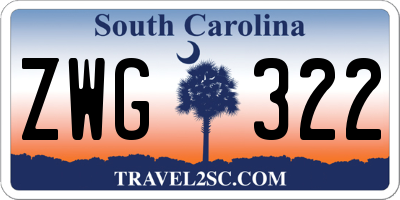 SC license plate ZWG322