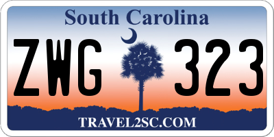 SC license plate ZWG323