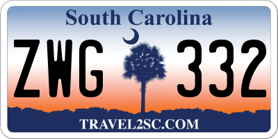 SC license plate ZWG332
