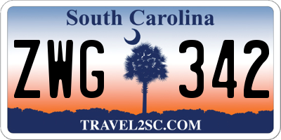 SC license plate ZWG342