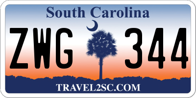 SC license plate ZWG344