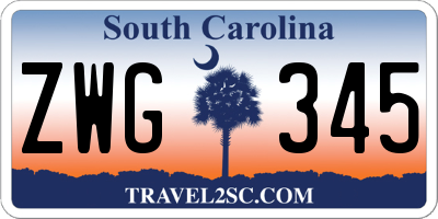 SC license plate ZWG345