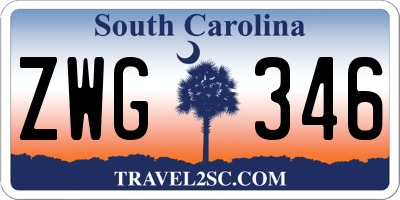 SC license plate ZWG346