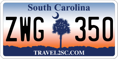 SC license plate ZWG350