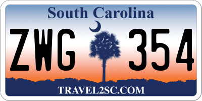 SC license plate ZWG354