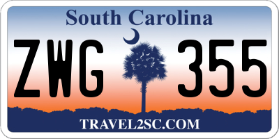 SC license plate ZWG355