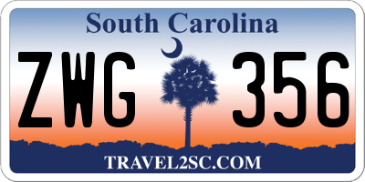 SC license plate ZWG356
