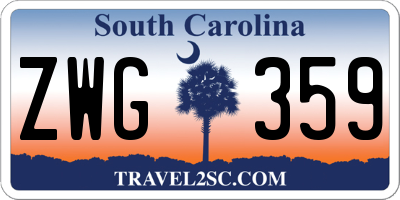 SC license plate ZWG359