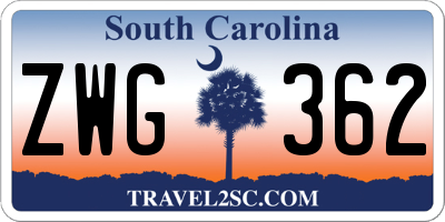 SC license plate ZWG362