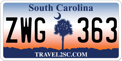 SC license plate ZWG363