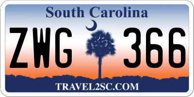 SC license plate ZWG366