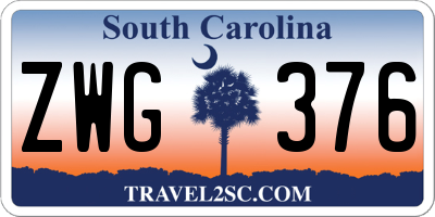SC license plate ZWG376