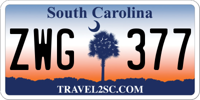 SC license plate ZWG377