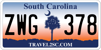 SC license plate ZWG378
