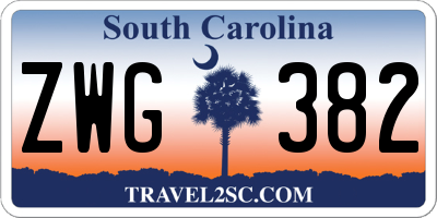 SC license plate ZWG382