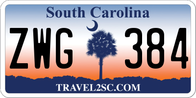 SC license plate ZWG384