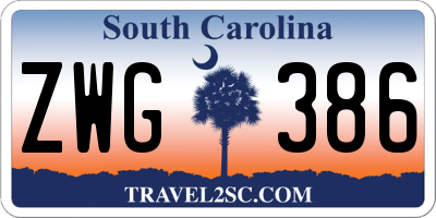 SC license plate ZWG386