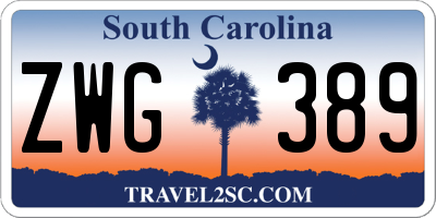 SC license plate ZWG389