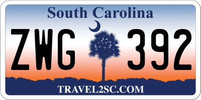 SC license plate ZWG392