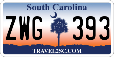 SC license plate ZWG393