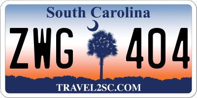 SC license plate ZWG404