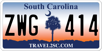 SC license plate ZWG414