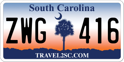 SC license plate ZWG416