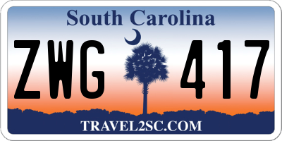 SC license plate ZWG417