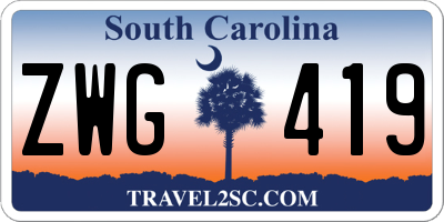 SC license plate ZWG419
