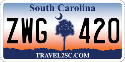 SC license plate ZWG420