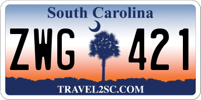 SC license plate ZWG421