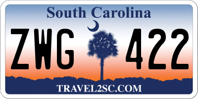SC license plate ZWG422