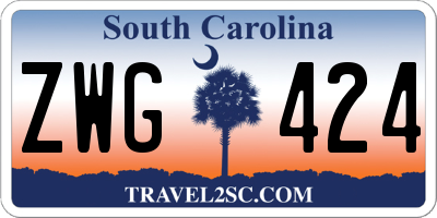 SC license plate ZWG424