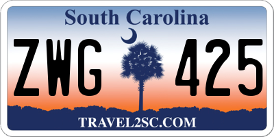 SC license plate ZWG425