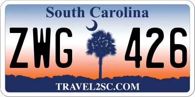SC license plate ZWG426