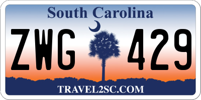 SC license plate ZWG429