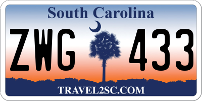 SC license plate ZWG433
