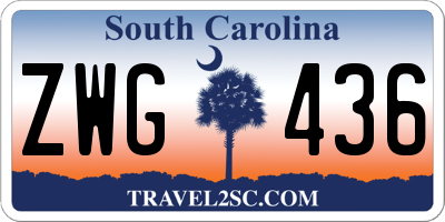 SC license plate ZWG436