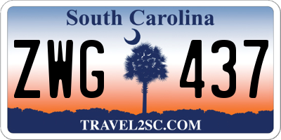 SC license plate ZWG437