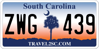 SC license plate ZWG439