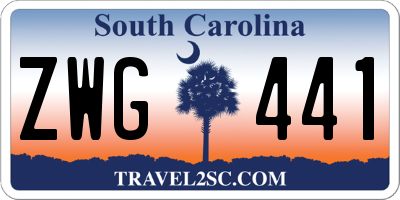 SC license plate ZWG441