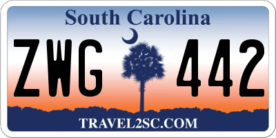 SC license plate ZWG442