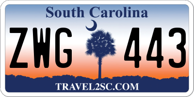 SC license plate ZWG443
