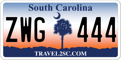 SC license plate ZWG444