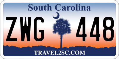 SC license plate ZWG448