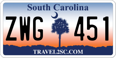 SC license plate ZWG451